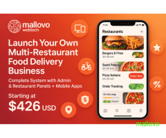 Complete Multi-Restaurant Food Delivery Platform with Admin & Mobile Apps — Starting at $426